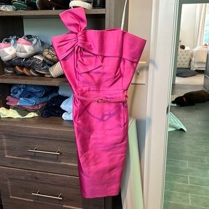 Beautiful Pink KATE SPADE Silk Dress w/ matching belt and exposed gold zipper 6